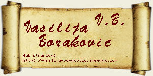 Vasilija Boraković vizit kartica